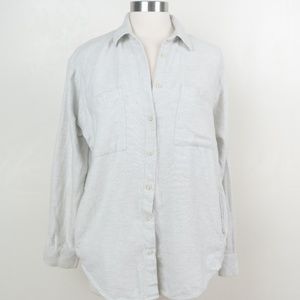 Madewell White Flannel Button Down L Top